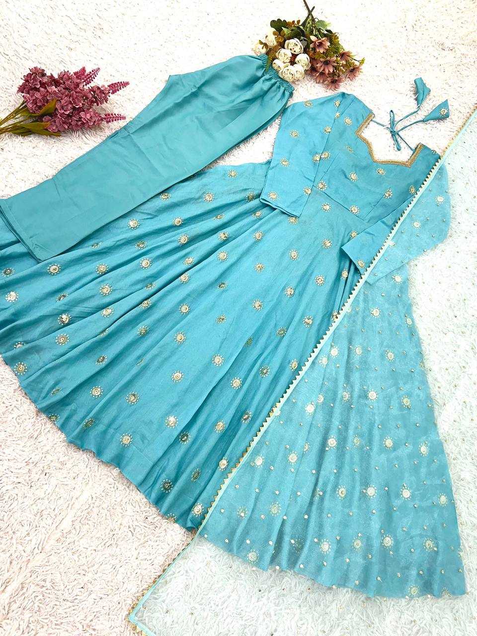 Ynf Vichitra Silk KESH499 524 Gowns Wholesale Printed Gowns Fancy Gowns Embroidery Gowns Sequin Gowns Manufacturer