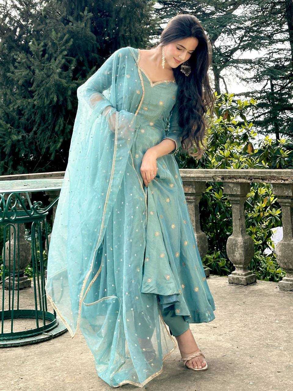 Ynf Vichitra Silk KESH499 524 Gowns Wholesale Printed Gowns Fancy Gowns Embroidery Gowns Sequin Gowns Manufacturer