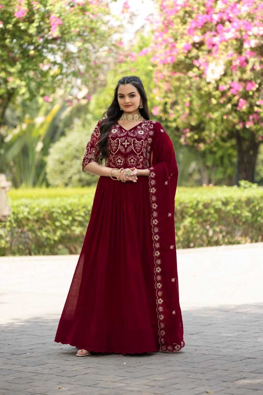Ynf Vichitra Silk KESH507 1021 Gowns Wholesale Fancy Gowns Embroidery Gowns Designer Gowns Manufacturer