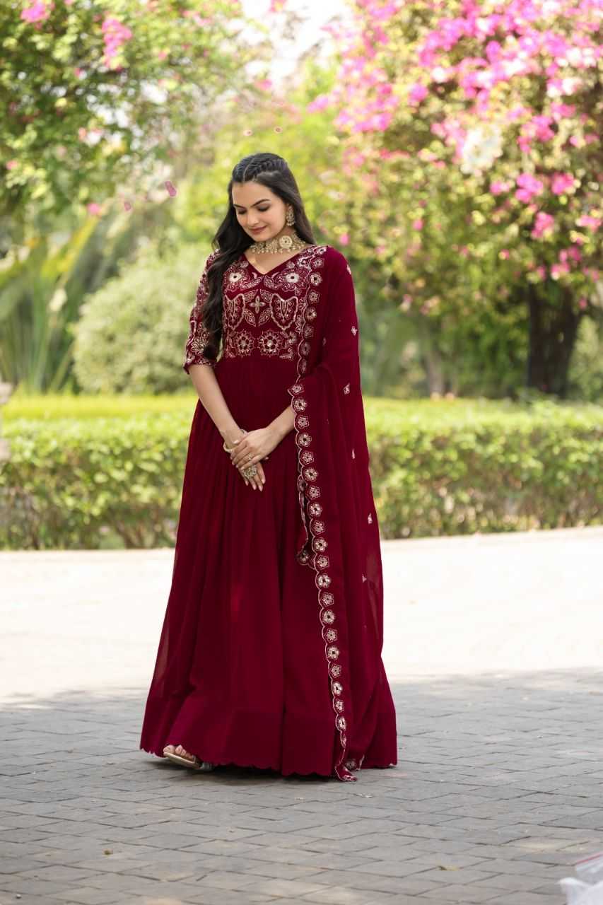 Ynf Vichitra Silk KESH507 1021 Gowns Wholesale Fancy Gowns Embroidery Gowns Designer Gowns Manufacturer