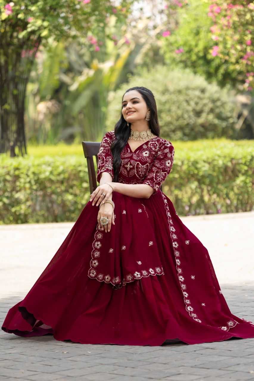Ynf Vichitra Silk KESH507 1021 Gowns Wholesale Fancy Gowns Embroidery Gowns Designer Gowns Manufacturer