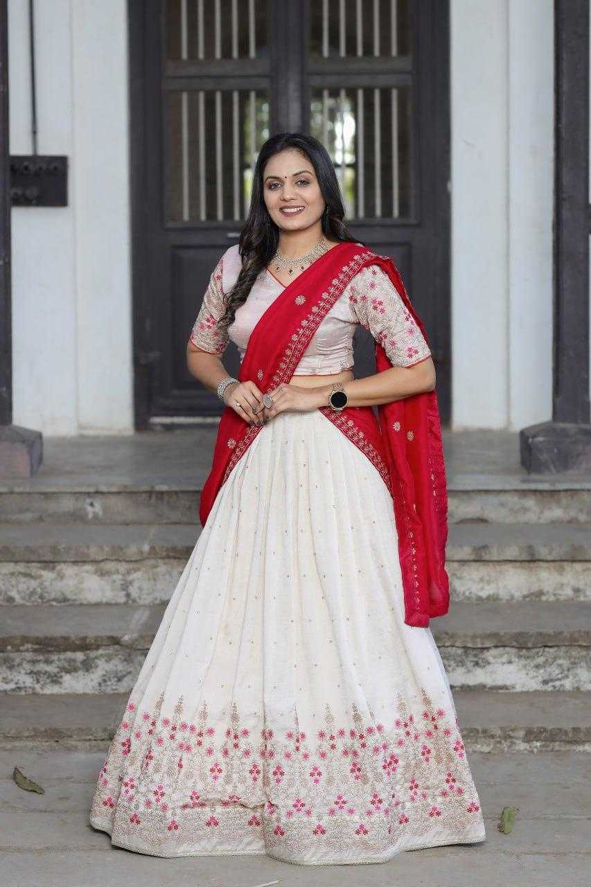 Ynf Vichitra Silk KESH511 serene shades Lehengas Wholesale Designer Lehenga Traditional Lehenga White Lehenga Manufacturer