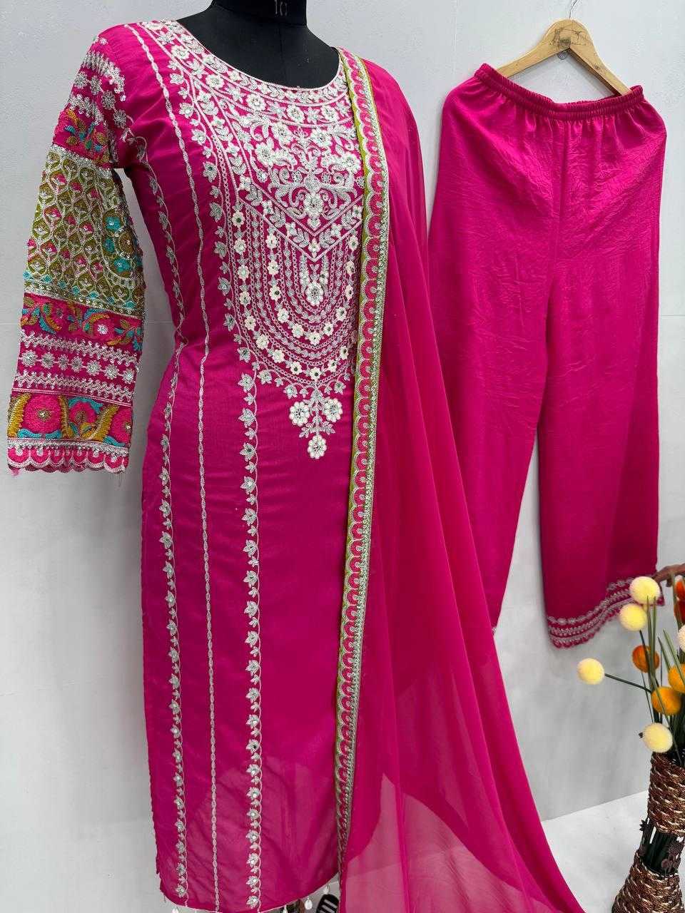 Ynf Vichitra Silk KESH512 1672 Suits & Dresses Wholesale Ladies Suits Palazzo Suit Embroidered Suits Manufacturer