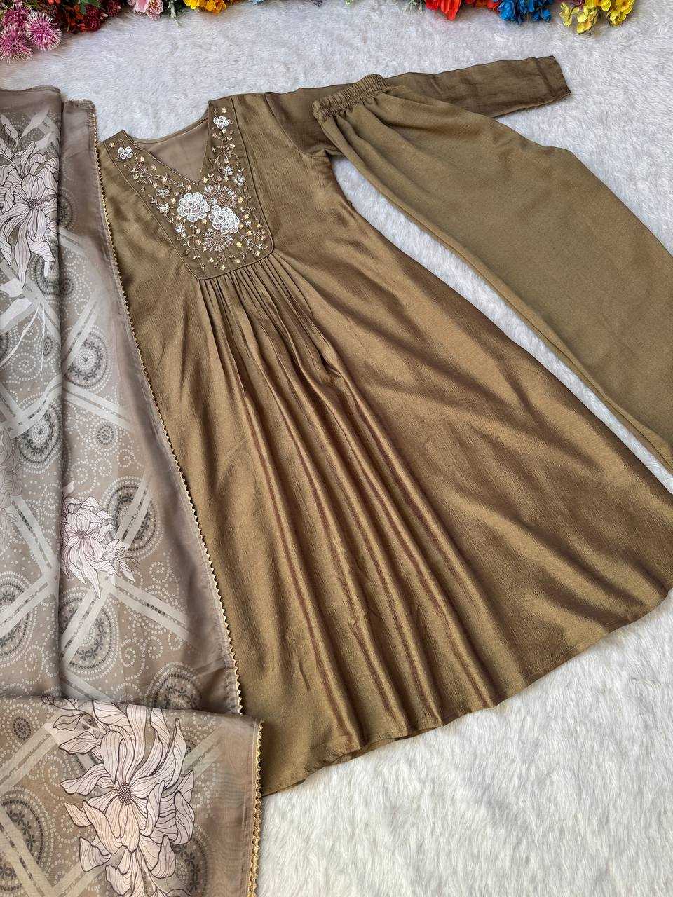Ynf Vichitra Silk KESH513 459 Gowns Wholesale Fancy Gowns Embroidery Gowns Gown With Dupatta Manufacturer