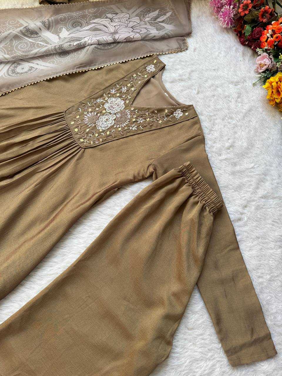 Ynf Vichitra Silk KESH513 459 Gowns Wholesale Fancy Gowns Embroidery Gowns Gown With Dupatta Manufacturer