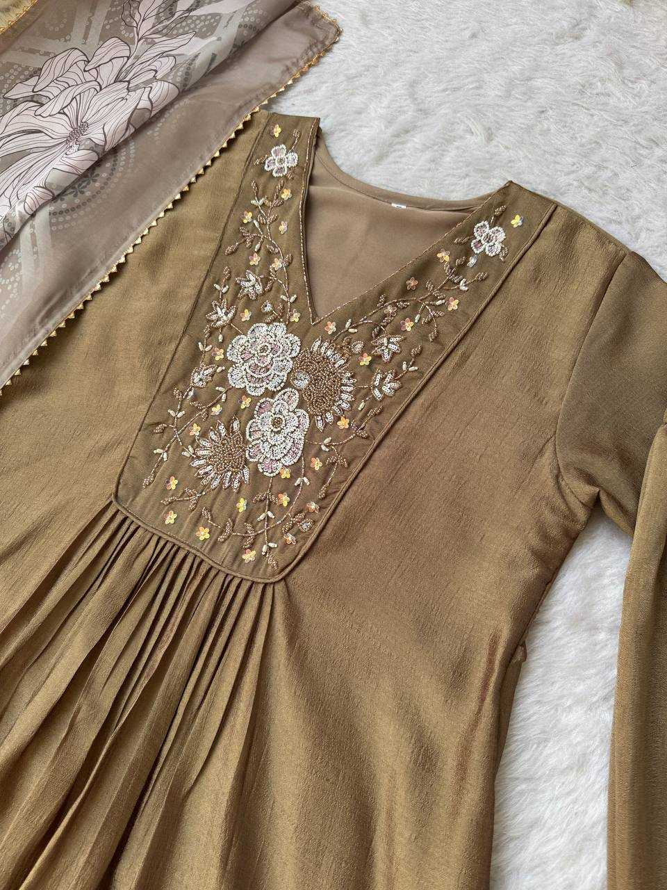 Ynf Vichitra Silk KESH513 459 Gowns Wholesale Fancy Gowns Embroidery Gowns Gown With Dupatta Manufacturer