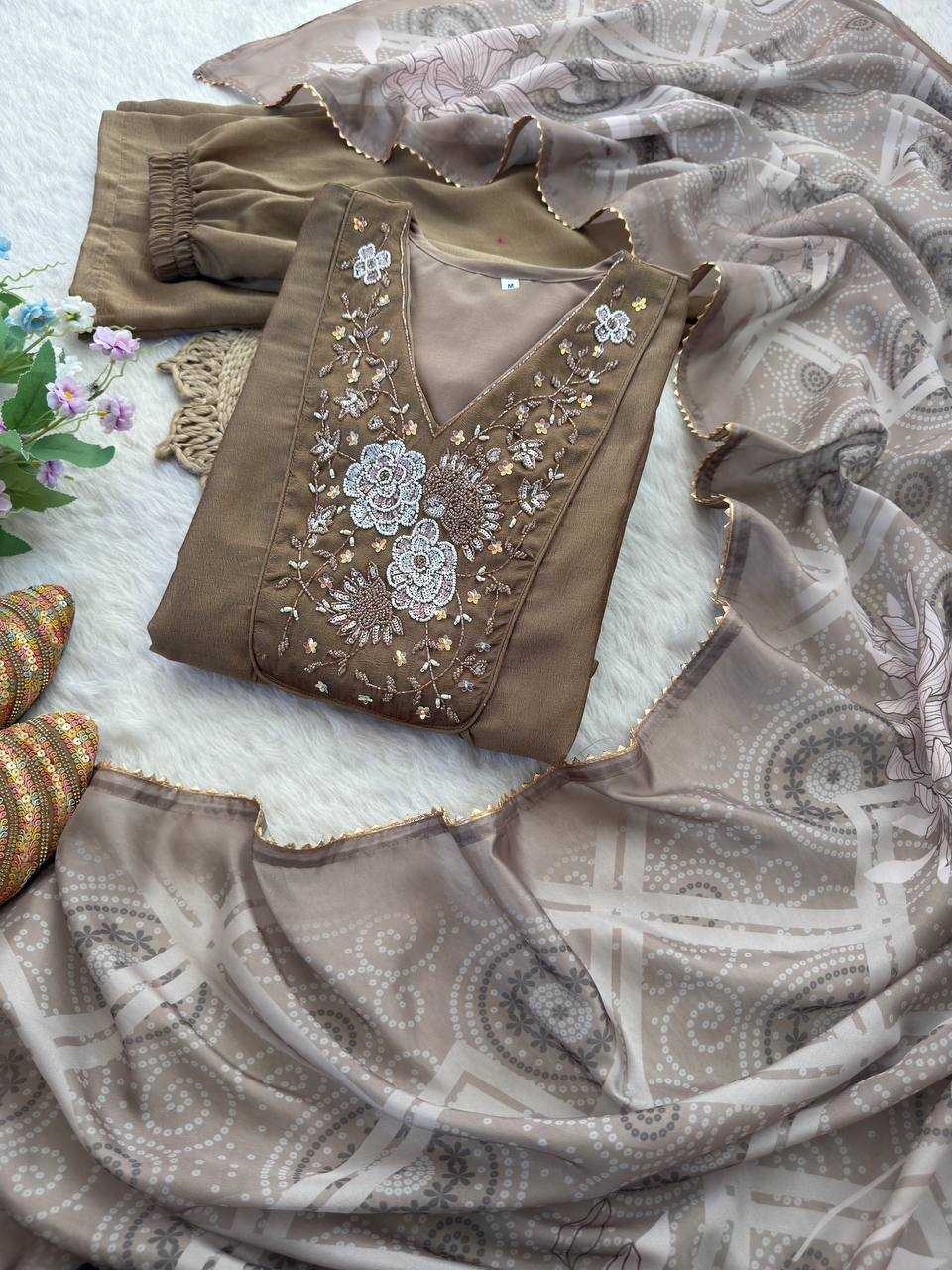 Ynf Vichitra Silk KESH513 459 Gowns Wholesale Fancy Gowns Embroidery Gowns Gown With Dupatta Manufacturer