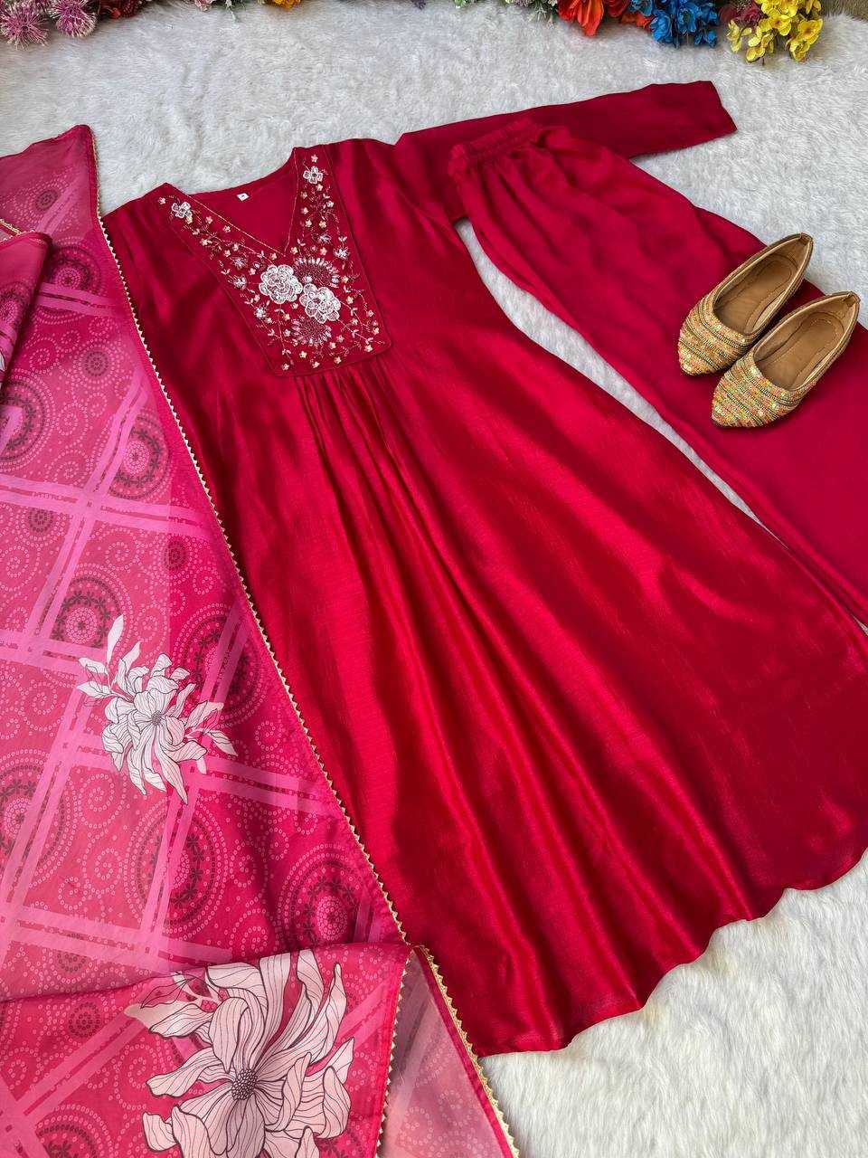 Ynf Vichitra Silk KESH513 459 Gowns Wholesale Fancy Gowns Embroidery Gowns Gown With Dupatta Manufacturer