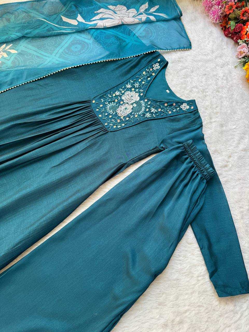 Ynf Vichitra Silk KESH513 459 Gowns Wholesale Fancy Gowns Embroidery Gowns Gown With Dupatta Manufacturer