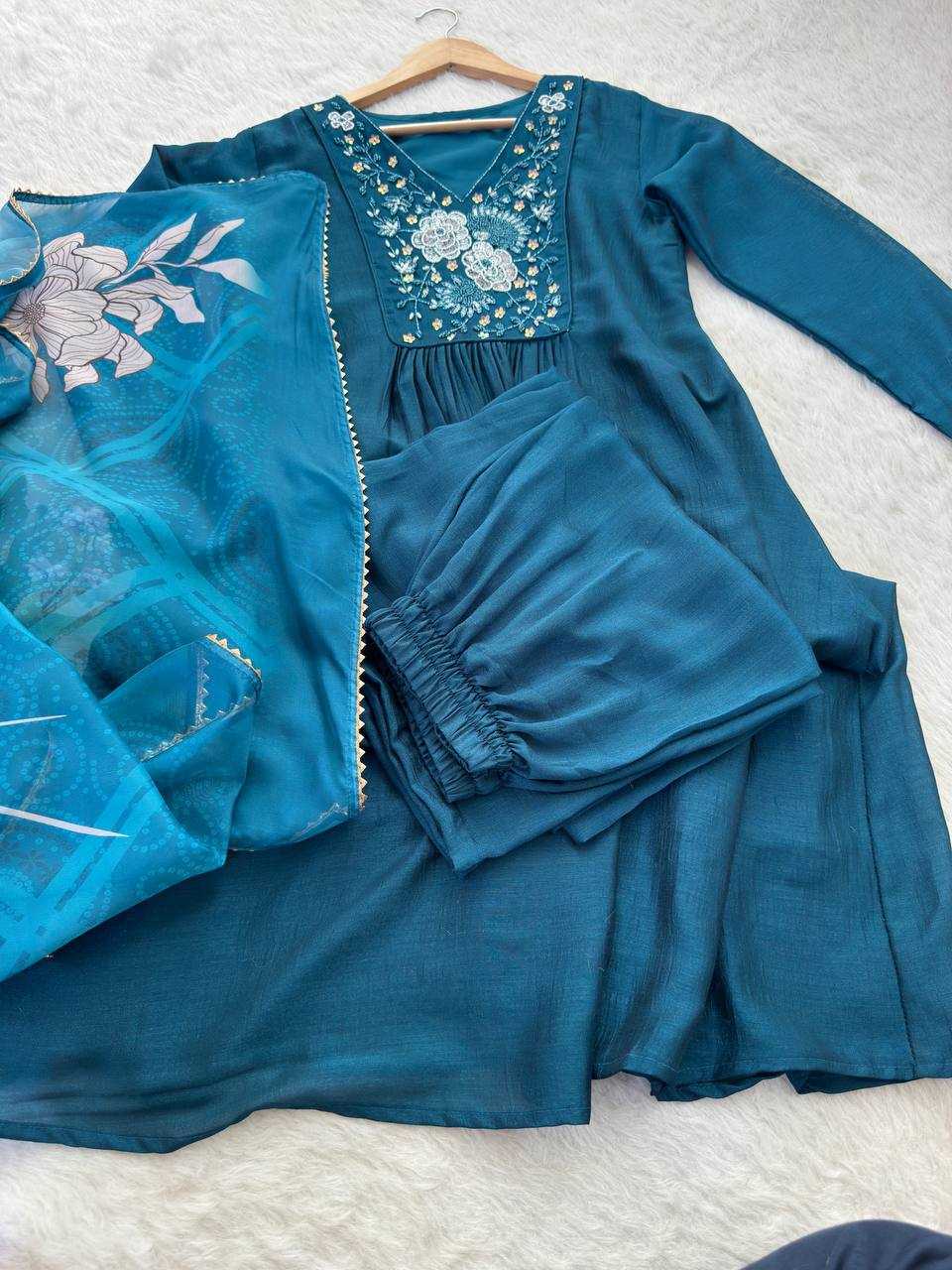 Ynf Vichitra Silk KESH513 459 Gowns Wholesale Fancy Gowns Embroidery Gowns Gown With Dupatta Manufacturer