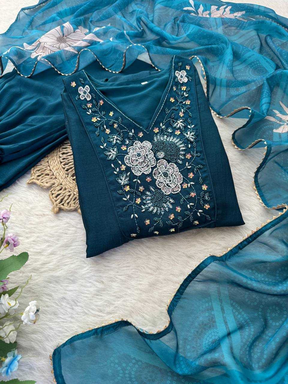 Ynf Vichitra Silk KESH513 459 Gowns Wholesale Fancy Gowns Embroidery Gowns Gown With Dupatta Manufacturer