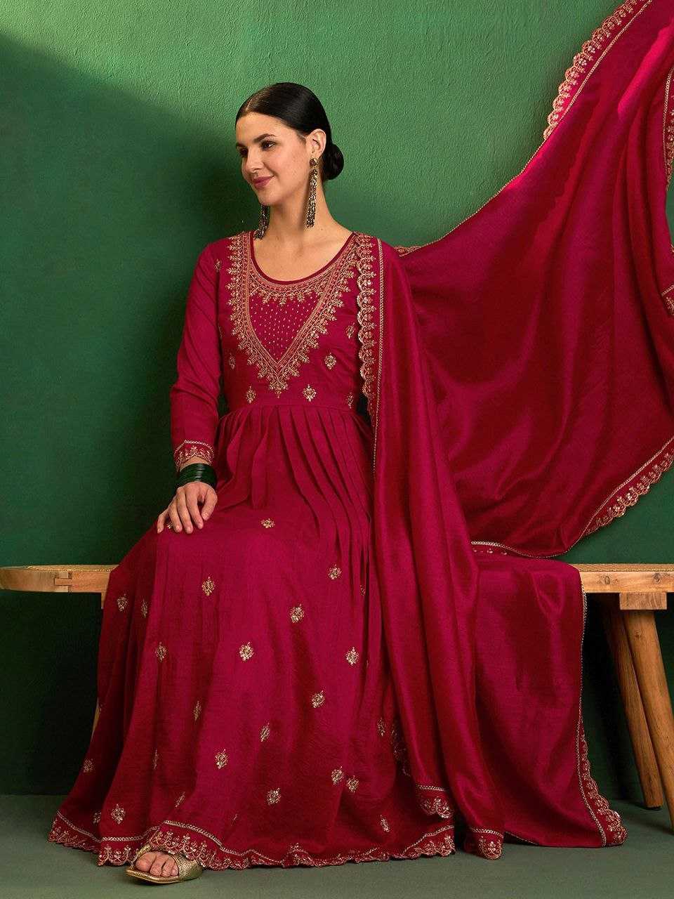 Ynf Vichitra Silk KESH529 SIMRAN Suits & Dresses Wedding Collections Festive Collections Wholesale Embroidery Suits Ladies Silk Suit Designer Suits Manufacturer