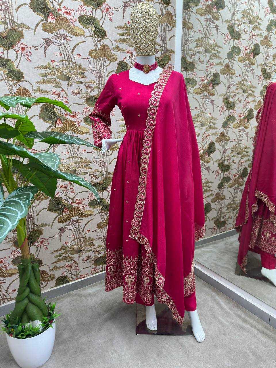 Ynf Vichitra Silk KESH533 5093 Gowns Wholesale Embroidery Gowns Anarkali Gown Long Gowns Sequin Gowns Manufacturer