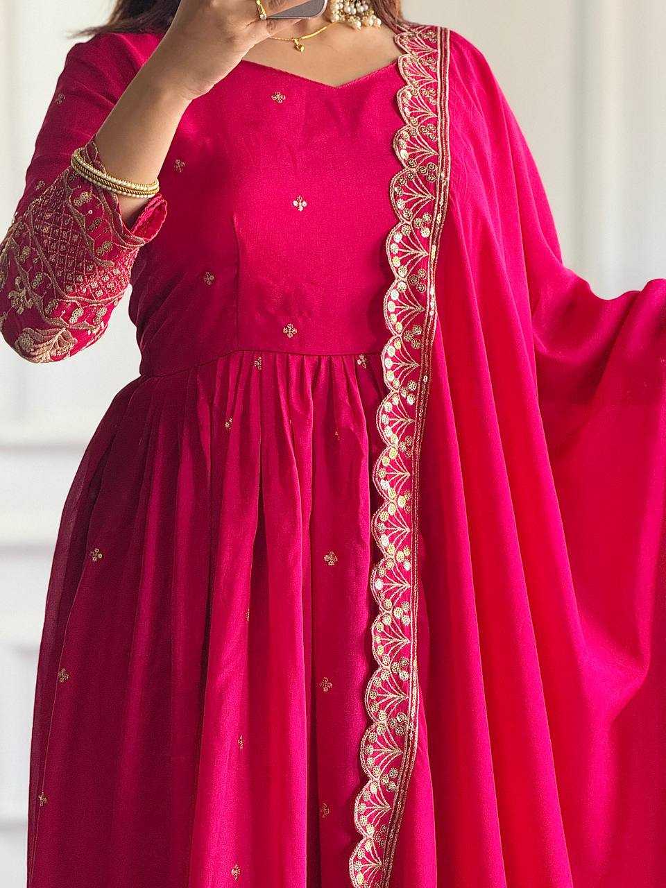 Ynf Vichitra Silk KESH533 5093 Gowns Wholesale Embroidery Gowns Anarkali Gown Long Gowns Sequin Gowns Manufacturer