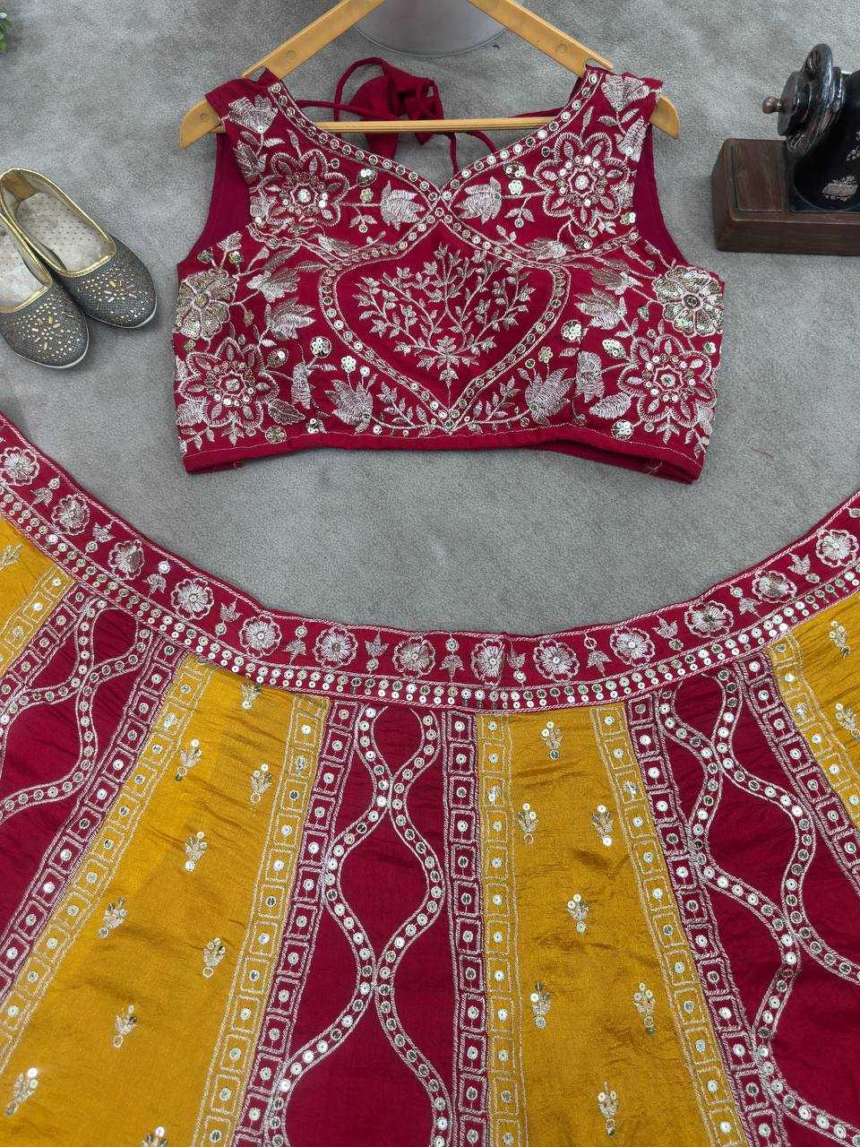 Ynf Vichitra Silk KESH533 5104 Lehengas Wholesale Fancy Lehenga Embroidered Lehenga Lehenga For Haldi Sequins Lehenga Lehenga With Cancan Manufacturer