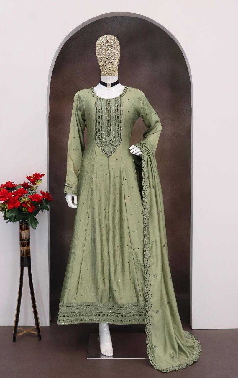 Ynf Vichitra Silk RIN131 10012 Gowns Wholesale Silk Gowns Gown With Dupatta Manufacturer