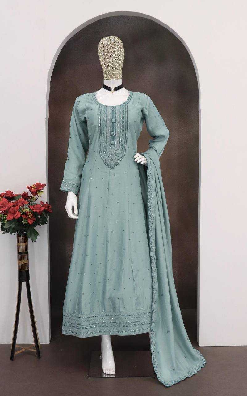 Ynf Vichitra Silk RIN131 10012 Gowns Wholesale Silk Gowns Gown With Dupatta Manufacturer
