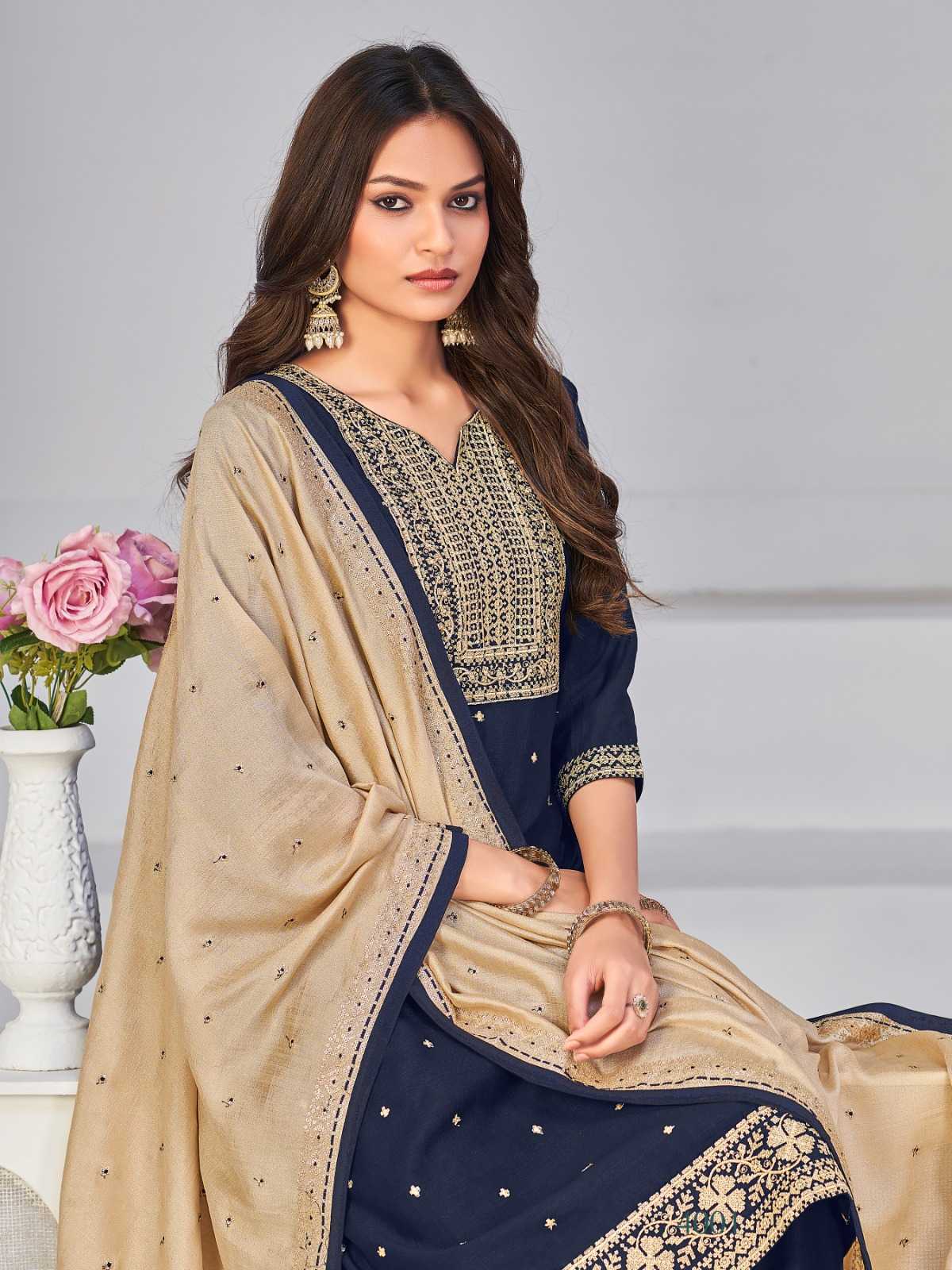 Ynf Vichitra Silk RIN190 AANCHI-BHOOMI Setwise Collections Wholesale Dresses & Suits Catalogs Manufacturer