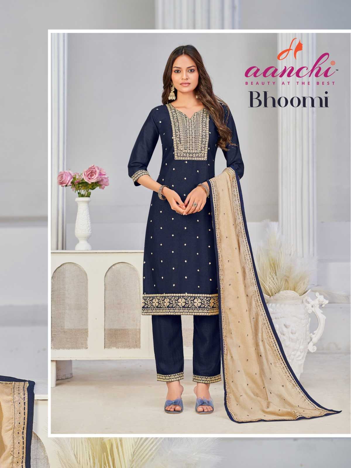 Ynf Vichitra Silk RIN190 AANCHI-BHOOMI Setwise Collections Wholesale Dresses & Suits Catalogs Manufacturer