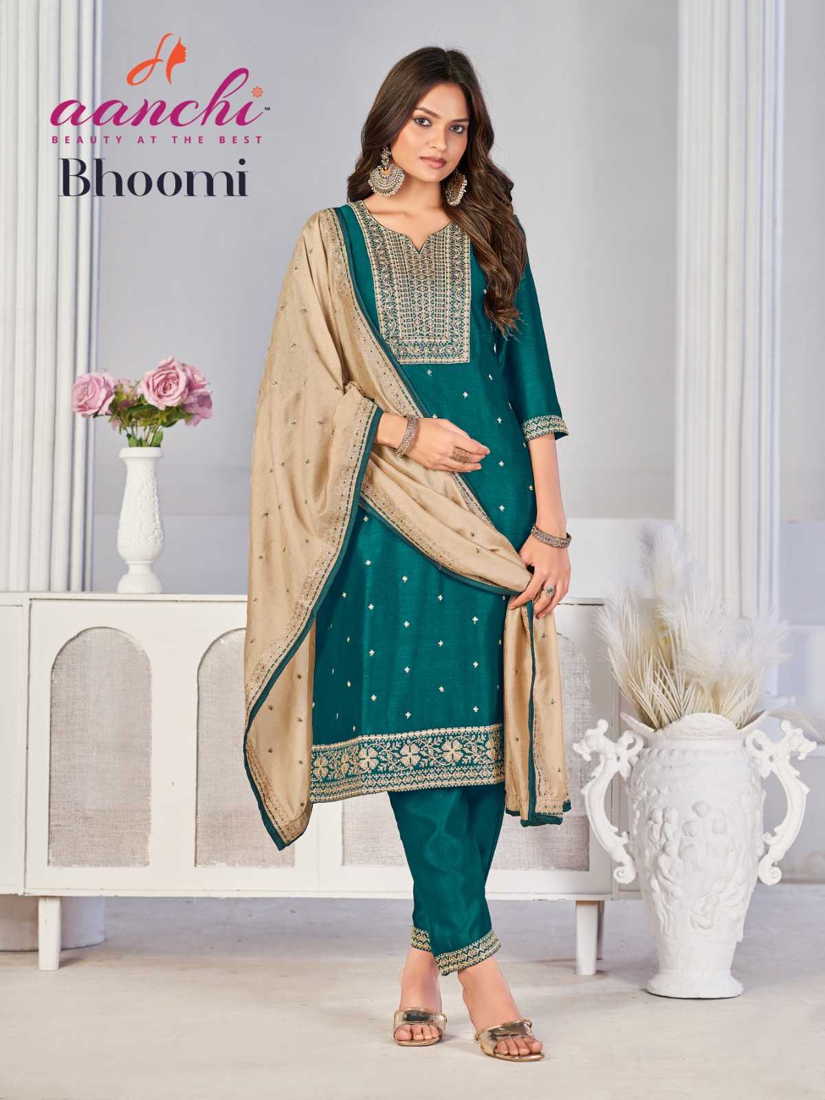 Ynf Vichitra Silk RIN190 AANCHI-BHOOMI Setwise Collections Wholesale Dresses & Suits Catalogs Manufacturer