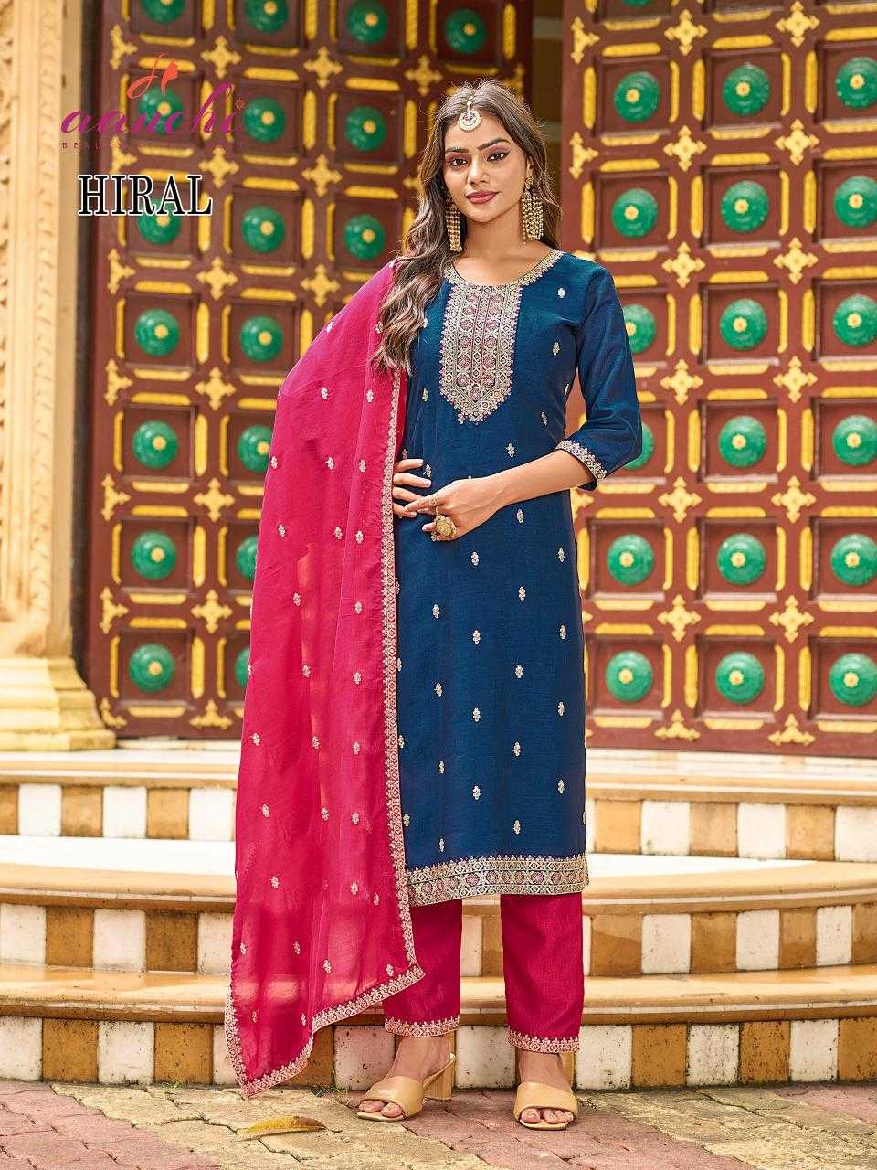 Ynf Vichitra Silk RIN190 AANCHI-HIRAL Setwise Collections Wholesale Kurtis Catalogs Manufacturer