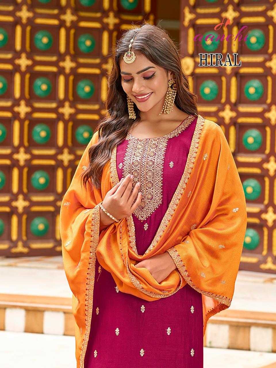 Ynf Vichitra Silk RIN190 AANCHI-HIRAL Setwise Collections Wholesale Kurtis Catalogs Manufacturer