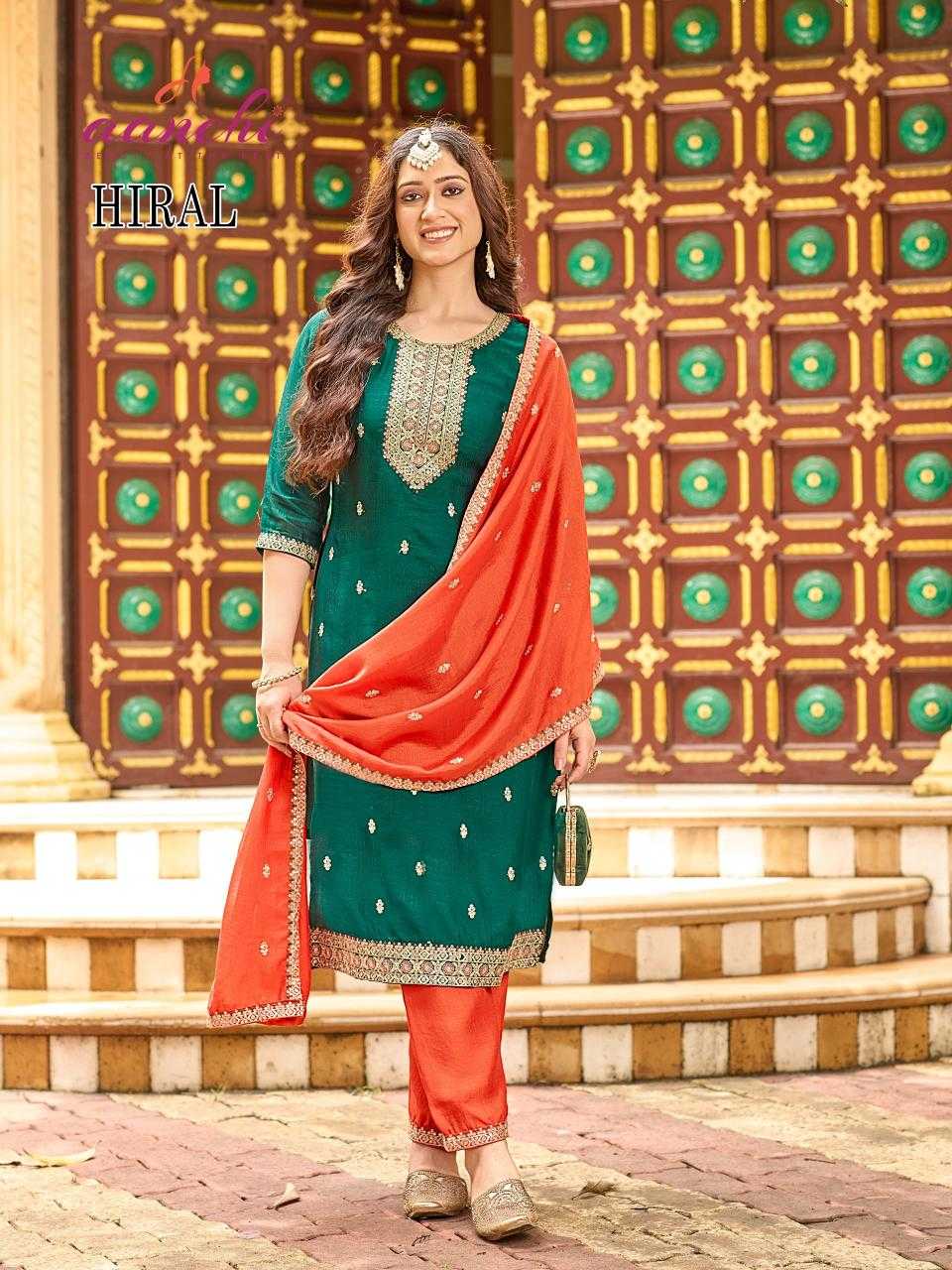 Ynf Vichitra Silk RIN190 AANCHI-HIRAL Setwise Collections Wholesale Kurtis Catalogs Manufacturer