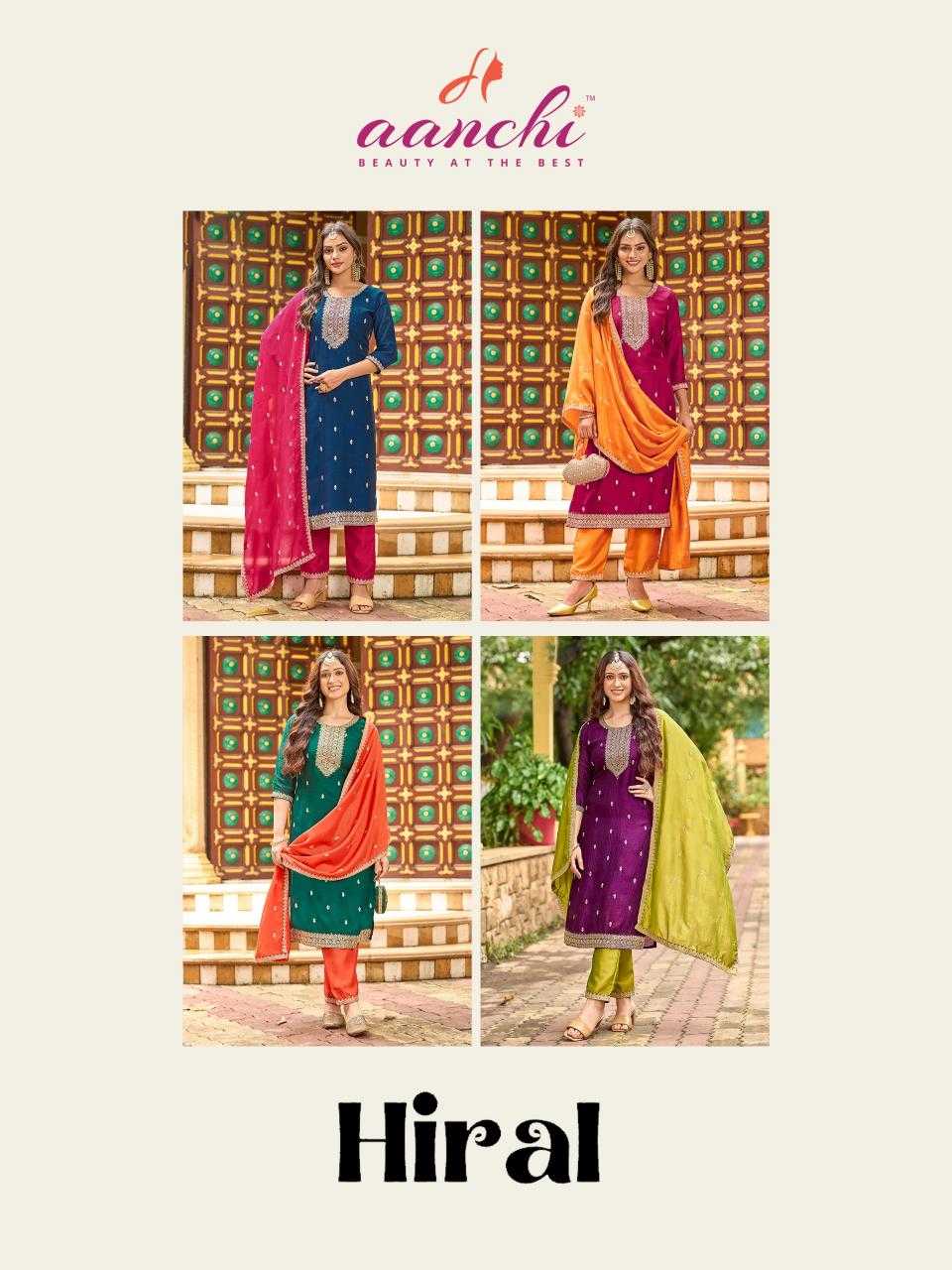 Ynf Vichitra Silk RIN190 AANCHI-HIRAL Setwise Collections Wholesale Kurtis Catalogs Manufacturer