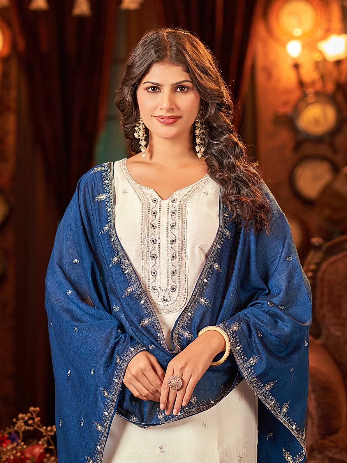 Ynf Vichitra Silk RIN190 AANCHI-JASMINE Setwise Collections Wholesale Dresses & Suits Catalogs Manufacturer