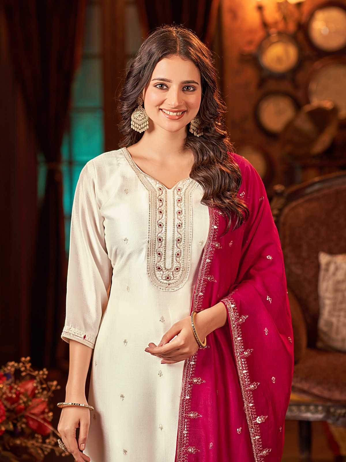 Ynf Vichitra Silk RIN190 AANCHI-JASMINE Setwise Collections Wholesale Dresses & Suits Catalogs Manufacturer