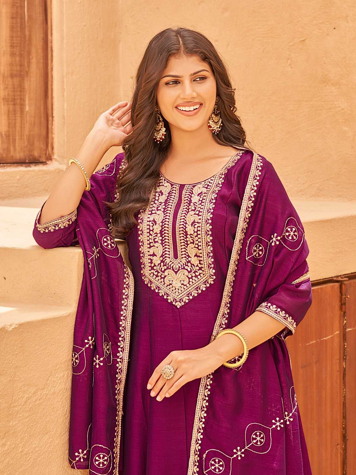 Ynf Vichitra Silk RIN190 AANCHI-JINKAL Setwise Collections Wholesale Gowns Catalogs Manufacturer