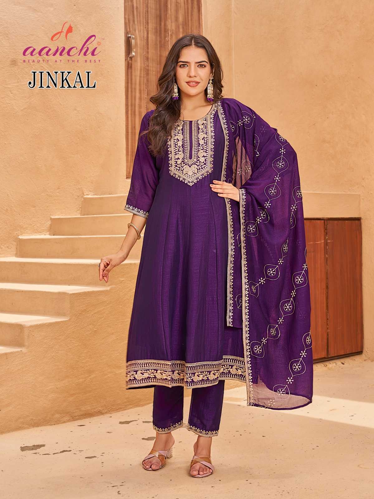 Ynf Vichitra Silk RIN190 AANCHI-JINKAL Setwise Collections Wholesale Gowns Catalogs Manufacturer