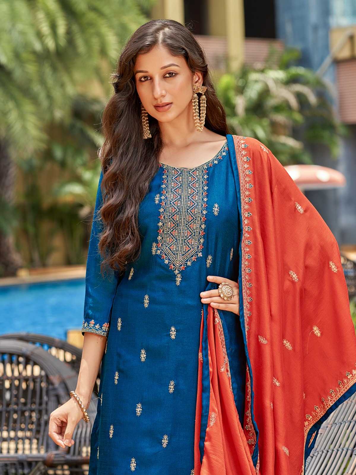 Ynf Vichitra Silk RIN190 AANCHI-KIWI Setwise Collections Wholesale Dresses & Suits Catalogs Manufacturer