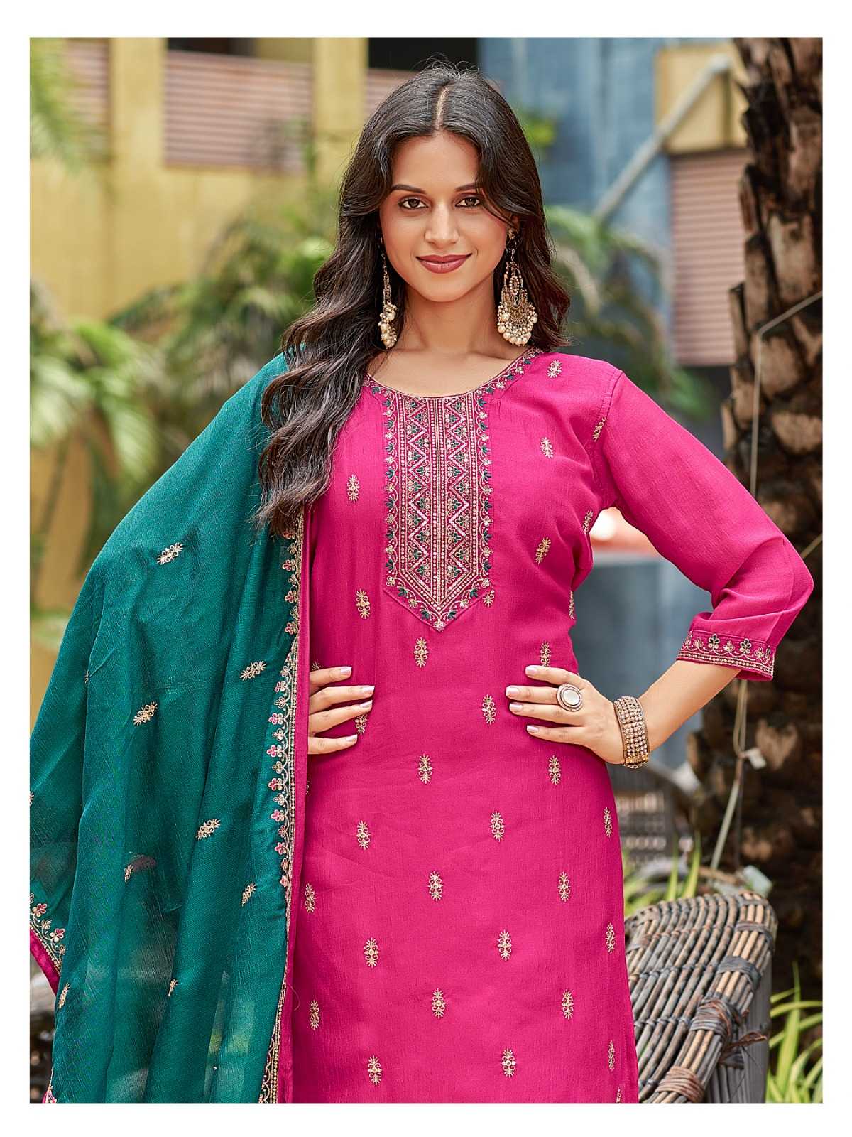 Ynf Vichitra Silk RIN190 AANCHI-KIWI Setwise Collections Wholesale Dresses & Suits Catalogs Manufacturer