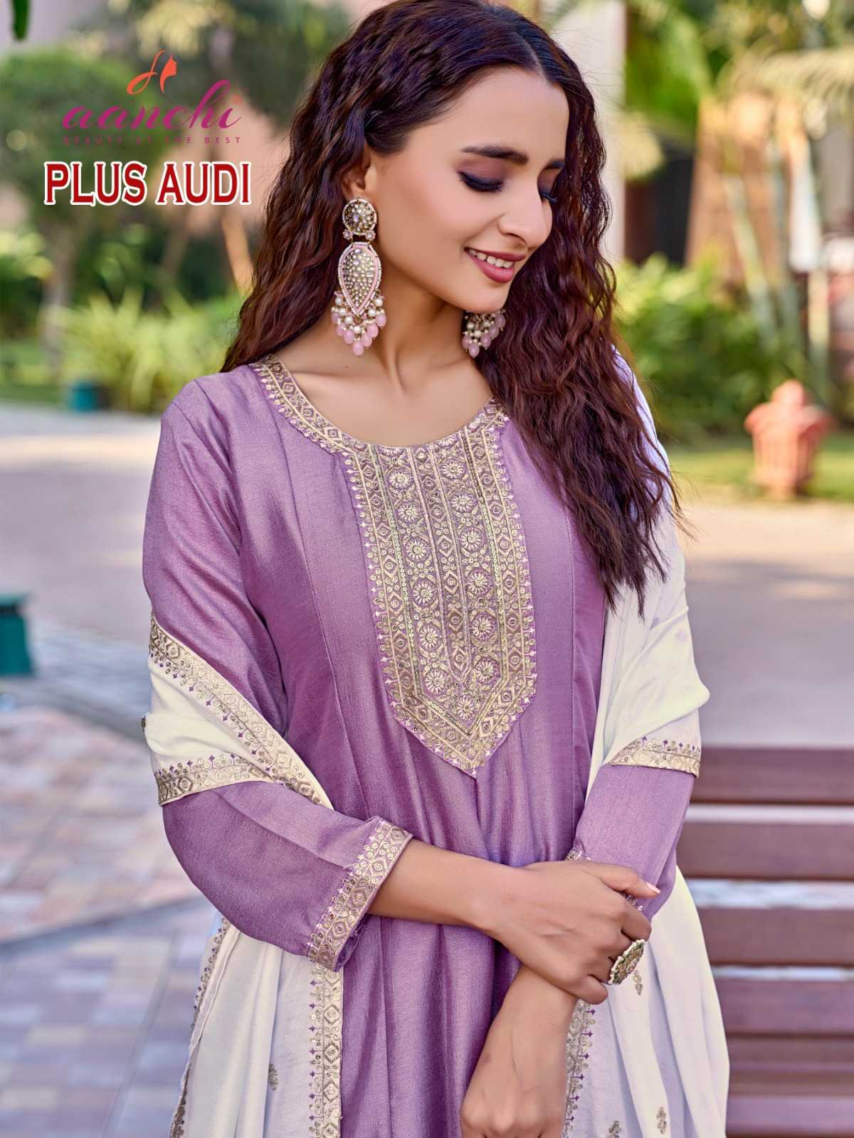 Ynf Vichitra Silk RIN190 AANCHI-PLUS AUDI Setwise Collections Wholesale Gowns Catalogs Manufacturer