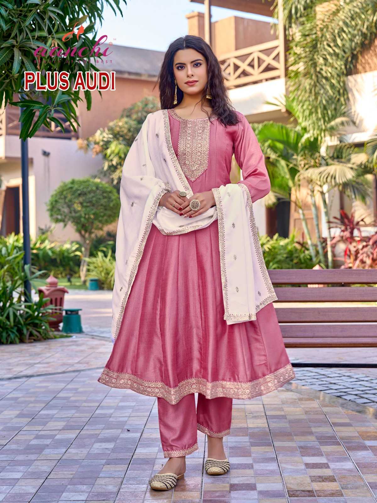 Ynf Vichitra Silk RIN190 AANCHI-PLUS AUDI Setwise Collections Wholesale Gowns Catalogs Manufacturer