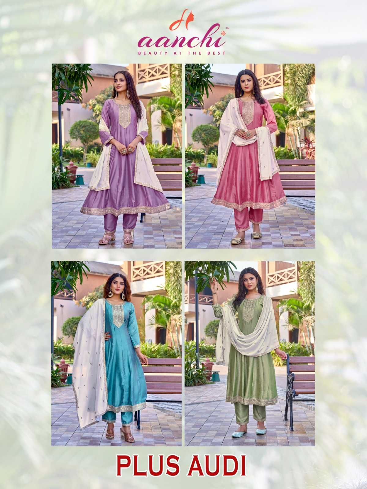 Ynf Vichitra Silk RIN190 AANCHI-PLUS AUDI Setwise Collections Wholesale Gowns Catalogs Manufacturer