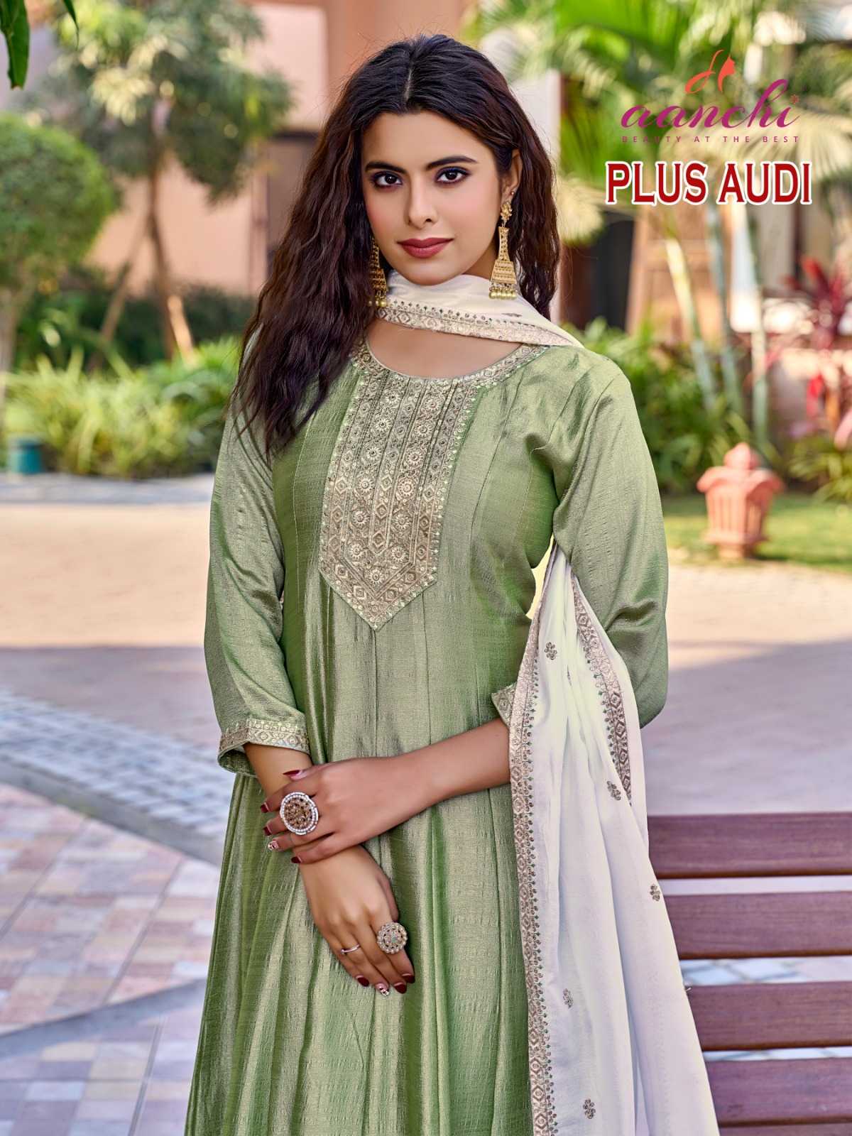 Ynf Vichitra Silk RIN190 AANCHI-PLUS AUDI Setwise Collections Wholesale Gowns Catalogs Manufacturer
