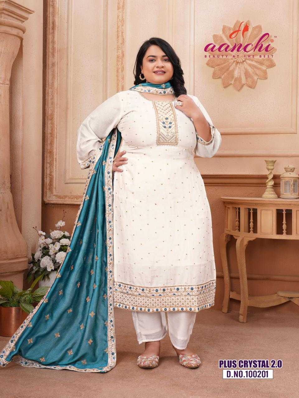 Ynf Vichitra Silk RIN190 AANCHI-PLUS CRYSTAL 2.0 Setwise Collections Wholesale Dresses & Suits Catalogs Manufacturer