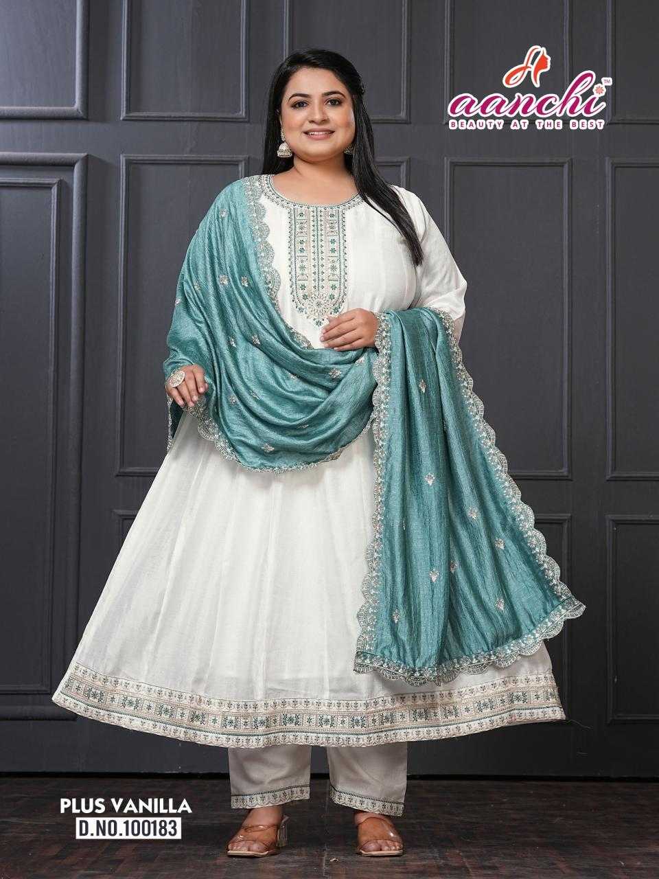 Ynf Vichitra Silk RIN190 AANCHI-PLUS VANILLA Setwise Collections Wholesale Gowns Catalogs Manufacturer
