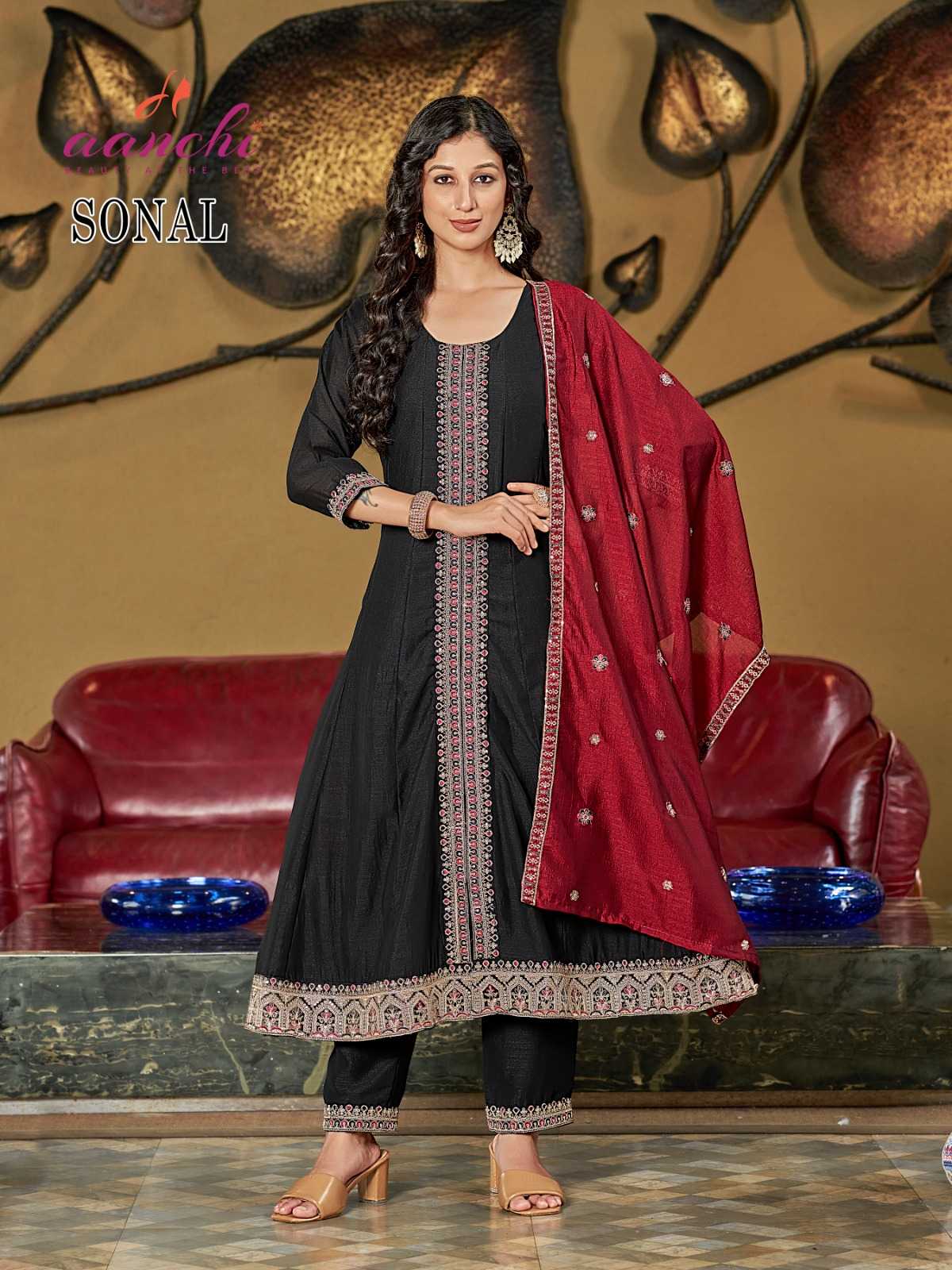 Ynf Vichitra Silk RIN190 AANCHI-SONAL Setwise Collections Wholesale Dresses & Suits Catalogs Manufacturer