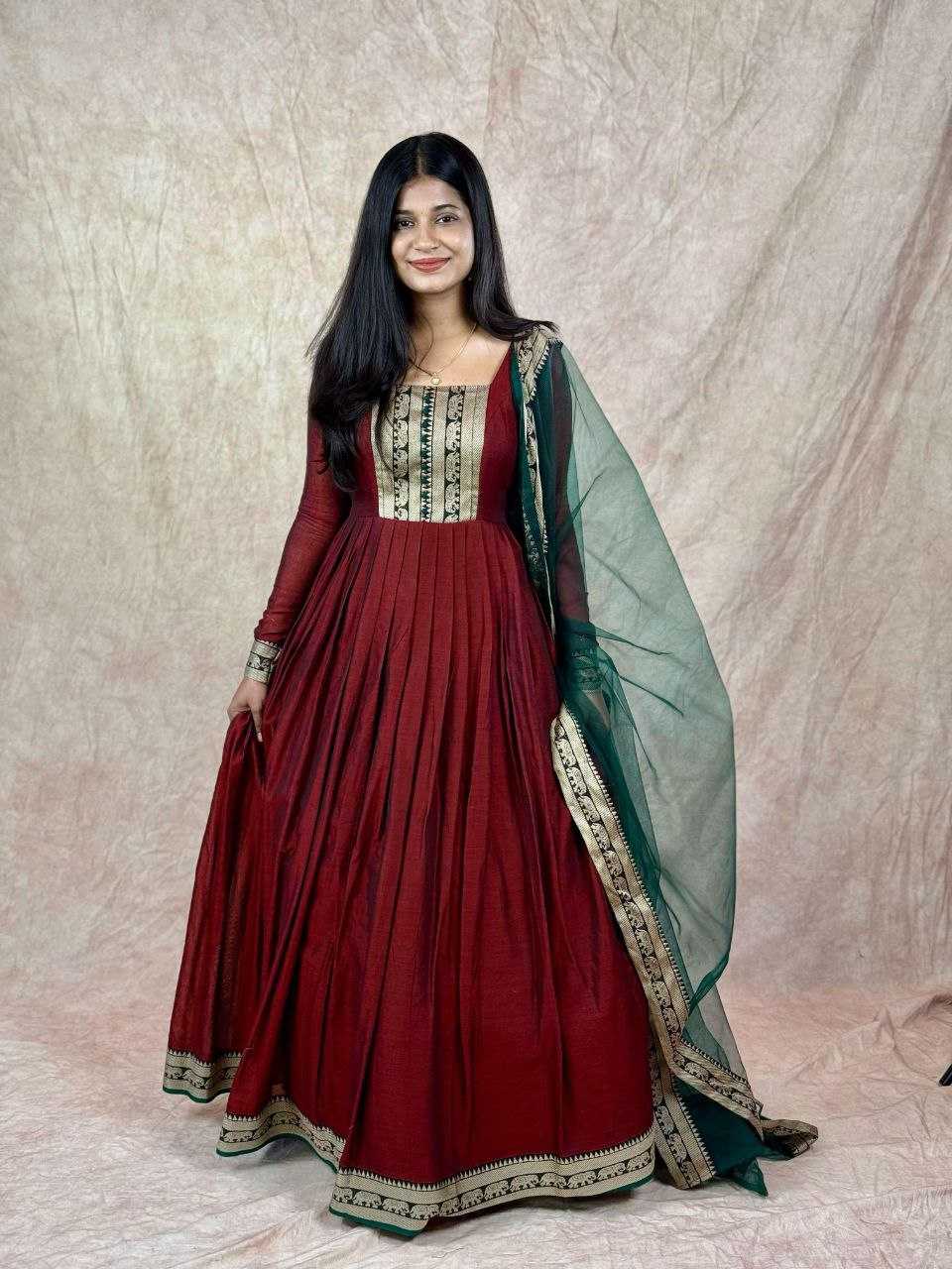 Ynf Vichitra Silk RIN217 328 Gowns Wholesale Fancy Gowns Embroidery Gowns Party Gowns Manufacturer