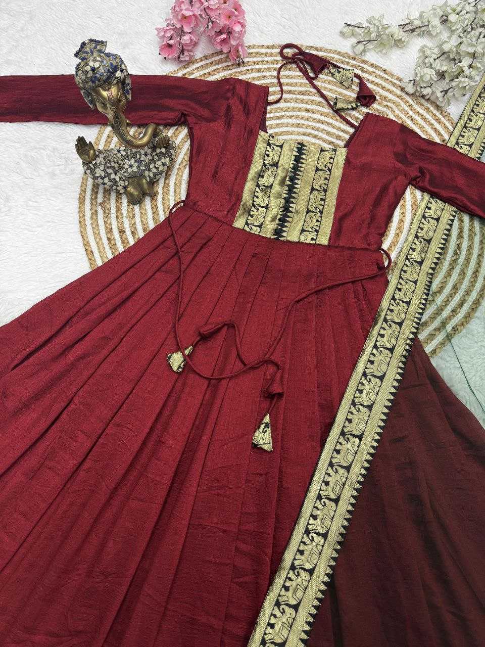 Ynf Vichitra Silk RIN217 328 Gowns Wholesale Fancy Gowns Embroidery Gowns Party Gowns Manufacturer