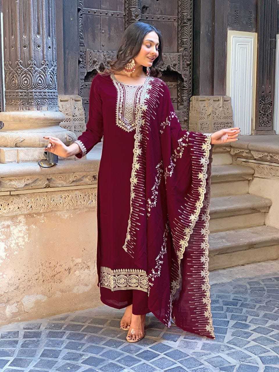 Ynf Vichitra Silk RIN222 BS-89 Suits & Dresses Plus Size Collections Wholesale Embroidery Suits Designer Suits Silk Suits Manufacturer