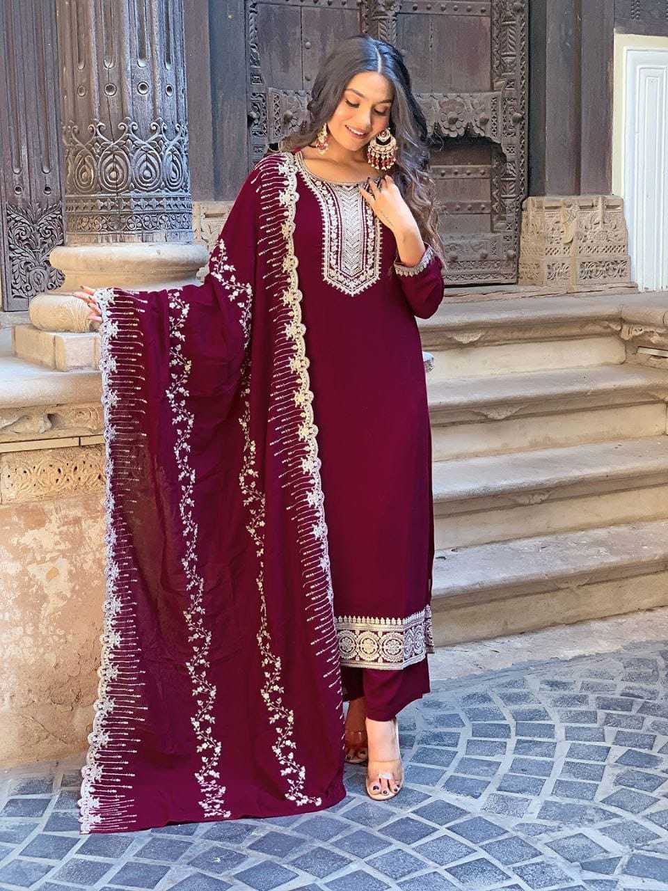 Ynf Vichitra Silk RIN222 BS-89 Suits & Dresses Plus Size Collections Wholesale Embroidery Suits Designer Suits Silk Suits Manufacturer