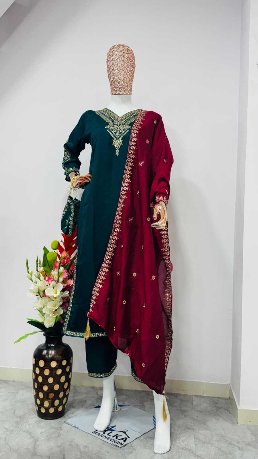 Ynf Vichitra Silk RIN222 LP1072 Kurti Wholesale Designer Kurtis Silk Kurtis Kurti With Pants Manufacturer