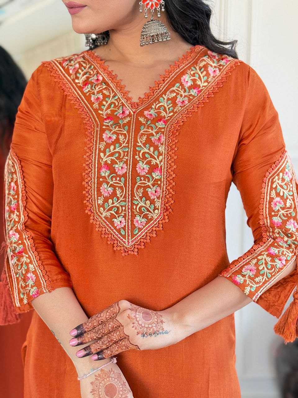Ynf Viscose Chanderi KESH529 642 Suits & Dresses Wedding Collections Festive Collections Wholesale Embroidery Suits Chanderi Suit Wedding guest dresses Manufacturer