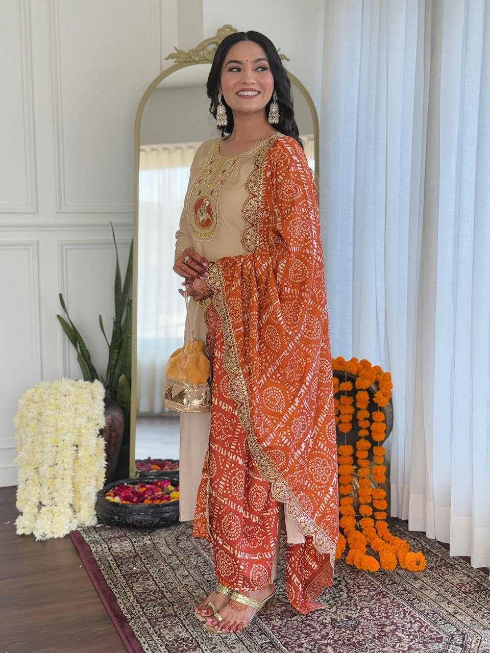 Ynf Viscose Chanderi KESH529 642 Suits & Dresses Wedding Collections Festive Collections Wholesale Embroidery Suits Chanderi Suit Wedding guest dresses Manufacturer