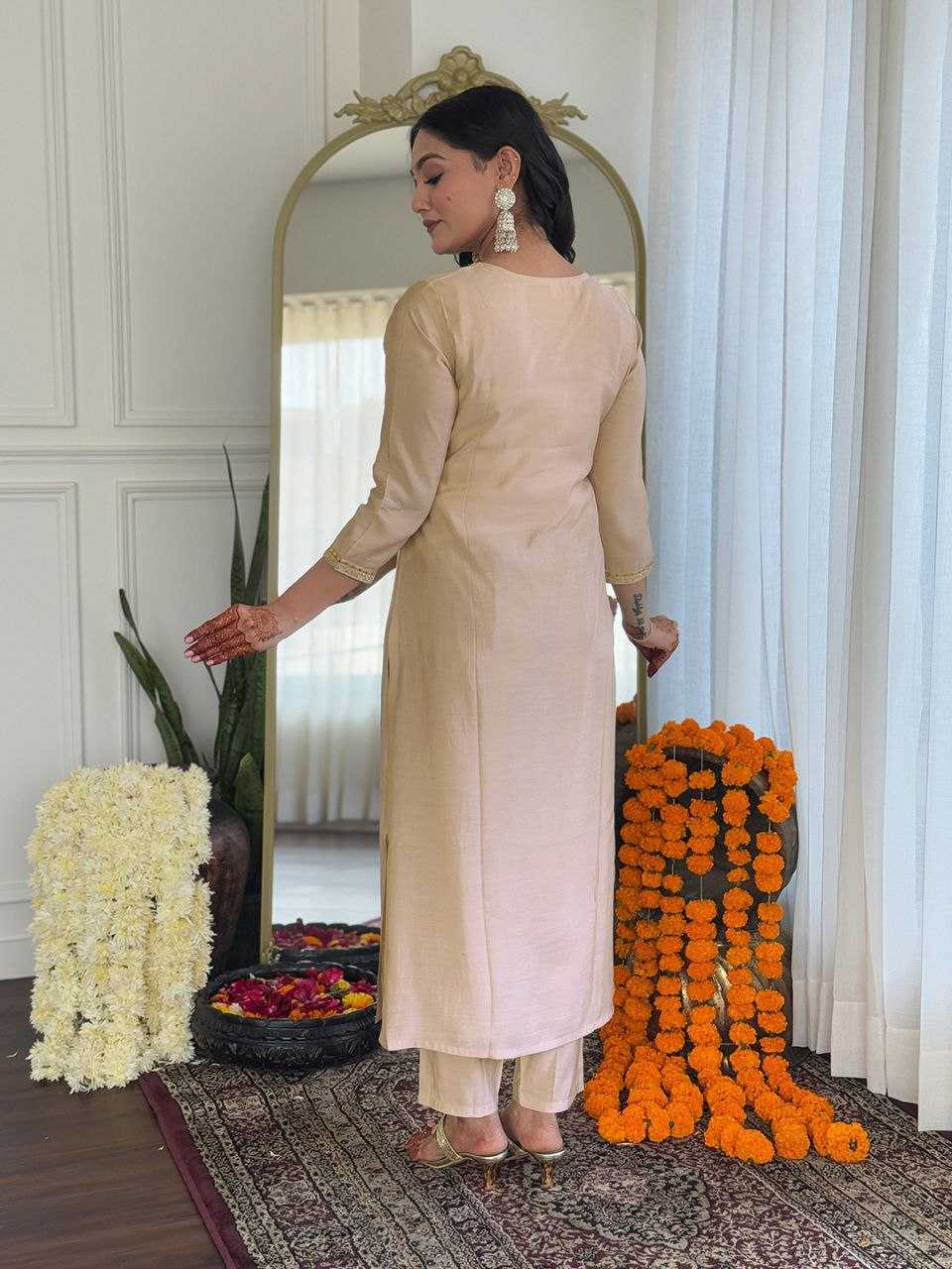 Ynf Viscose Chanderi KESH529 642 Suits & Dresses Wedding Collections Festive Collections Wholesale Embroidery Suits Chanderi Suit Wedding guest dresses Manufacturer