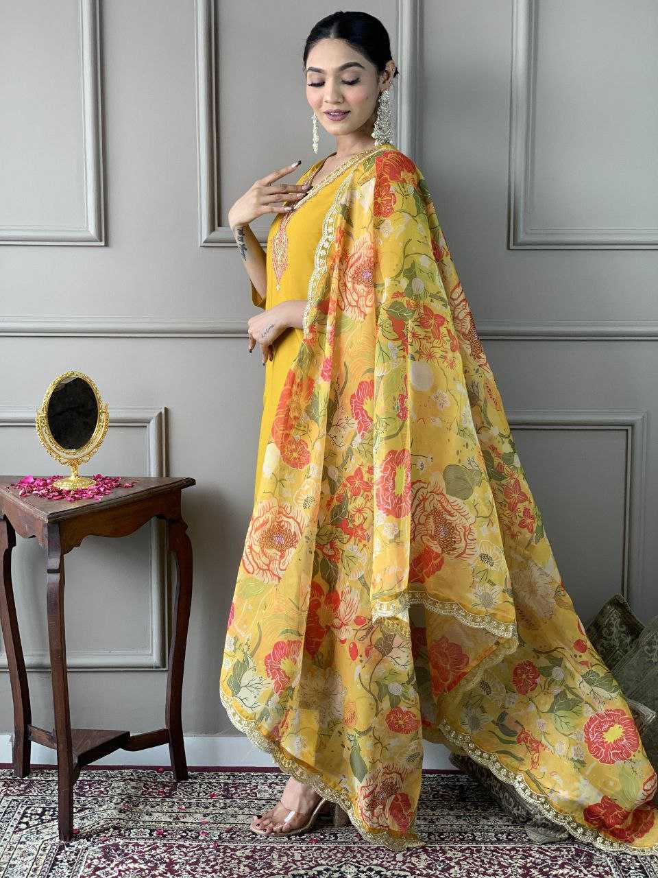 Ynf Viscose Chanderi KESH529 ANUSHREE Suits & Dresses Wedding Collections Festive Collections Wholesale Embroidery Suits Chanderi Suit Casual Dresses Manufacturer